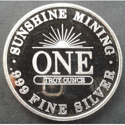 1983 1 Oz Sunshine Mint Coeur D'Alene Reverse