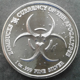 2019 1 Oz Provident Metals Zombucks Dying Eagle Reverse