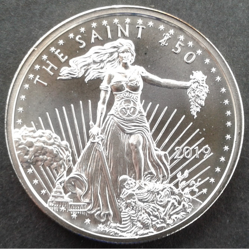 2019 1 Oz Provident Metals Zombucks The Saint Obverse