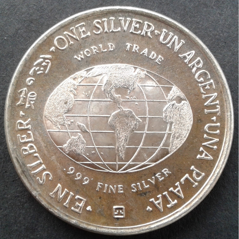1 Oz TenTex World Trade Obverse