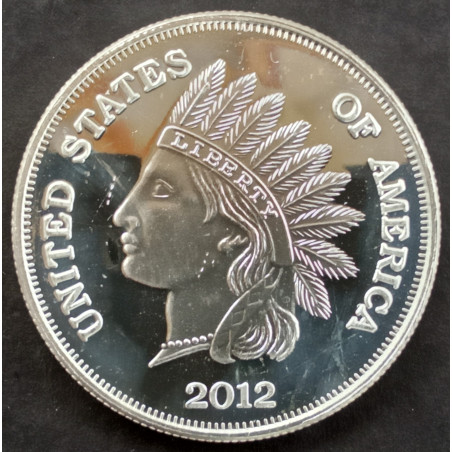 2012 1 Oz SilverTowne Indian Head Cent Obverse
