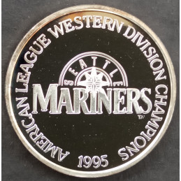 1995 1 Oz Enviromint Mariners AL Champions Obverse