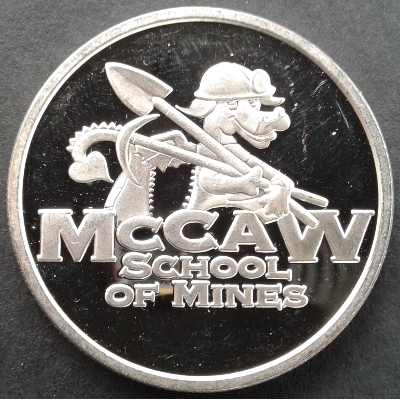 1 Oz Sunshine Mint McCaw School of Mines Obverse