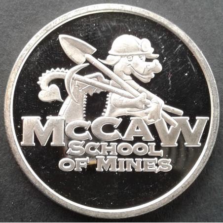 1 Oz Sunshine Mint McCaw School of Mines Obverse