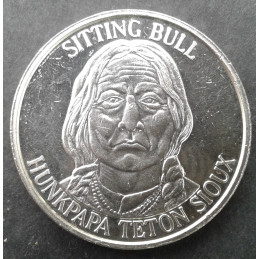 1 Oz  American Indian Chiefs Sitting Bull Obverse