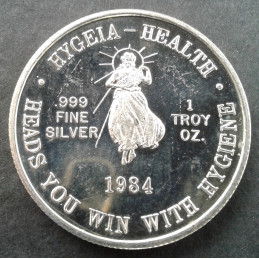 1984 1 Oz  Hygeia Health Obverse