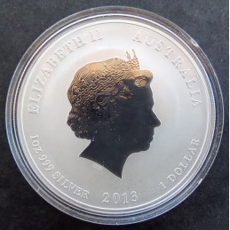 2013 1 Oz Australian Lunar Series 2 [Snake] Obverse