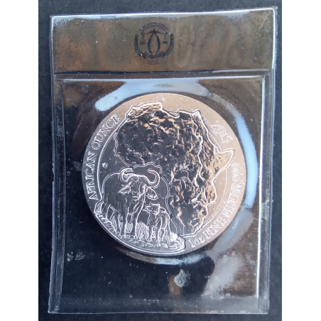 2015 1 Oz Rwanda Wildlife Cape Buffalo Obverse
