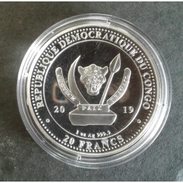 2019 1 Oz Congo DR Wildlife Giraffe Reverse