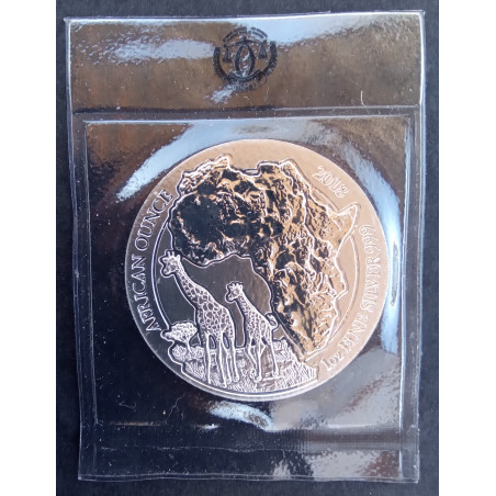 2018 1 Oz Rwanda Wildlife Giraffe Reverse