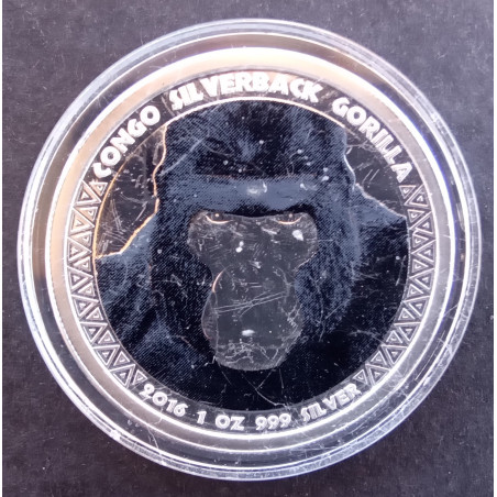 2016 1 Oz Congo Gorilla Colorized Obverse