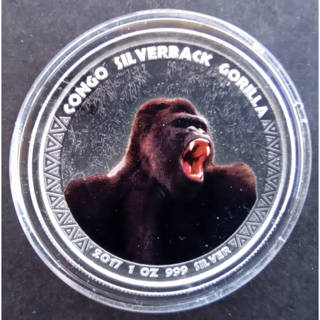 2017 1 Oz Congo Gorilla Colorized Obverse