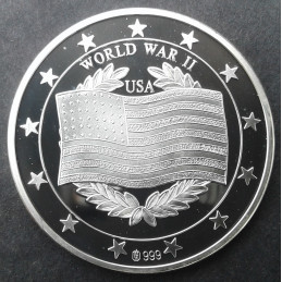 2001 20 Gram American Mint WWII Operation Torch Reverse