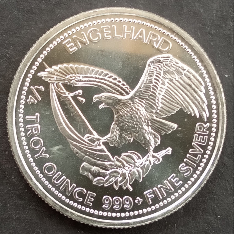 1985 1/4 Oz Engelhard Prospector Silver Round