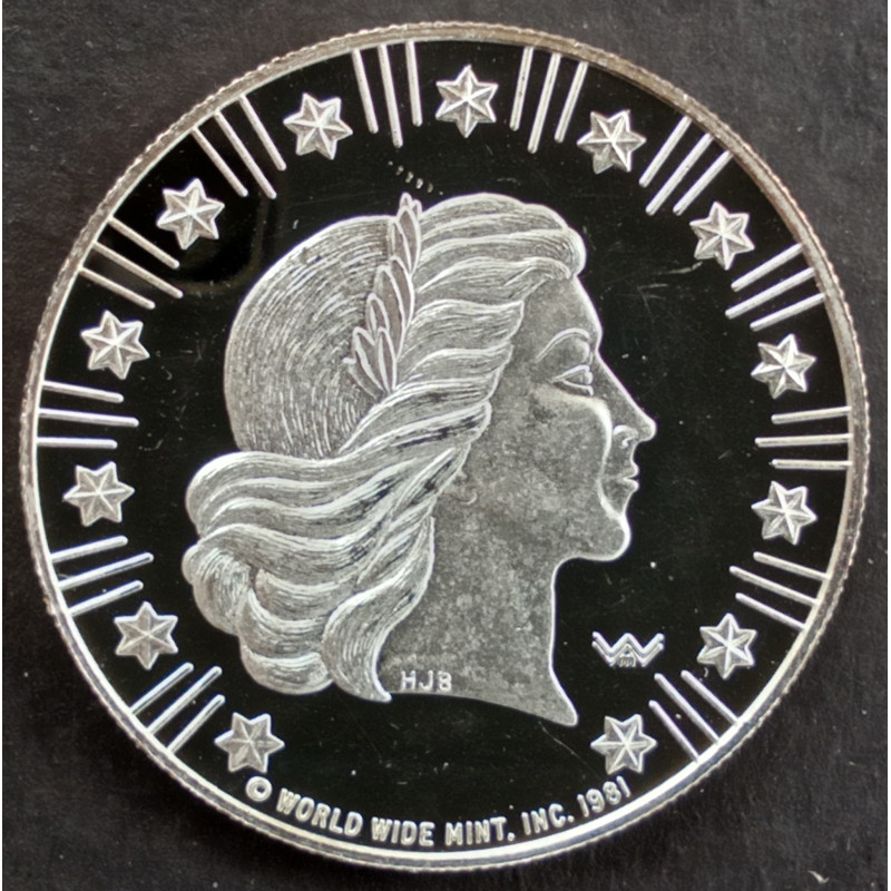 1981 1/2 Oz World Wide Mint Type 1 Obverse