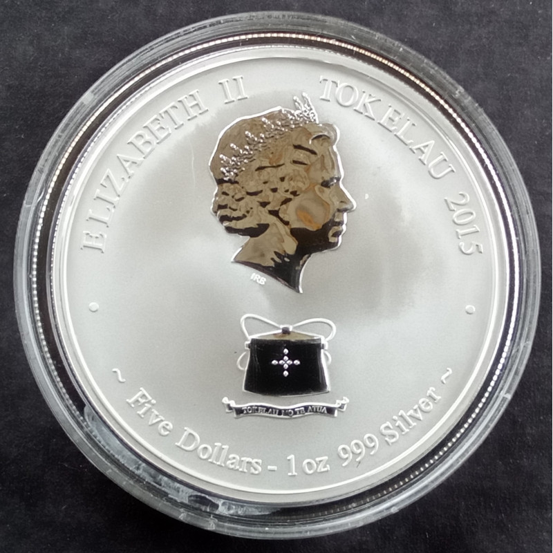 2015 1 Oz Tokelau Lunar Goat Reverse Proof Obverse