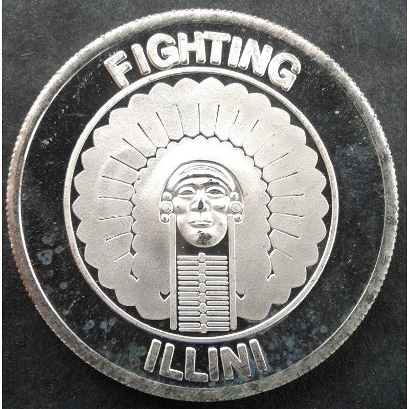 1 Oz SilverTowne Fighting Illini Obverse