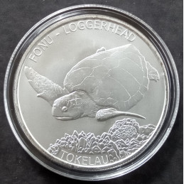 2019 1 Oz Tokelau Ocean Loggerhead Turtle Silver Bullion Coin