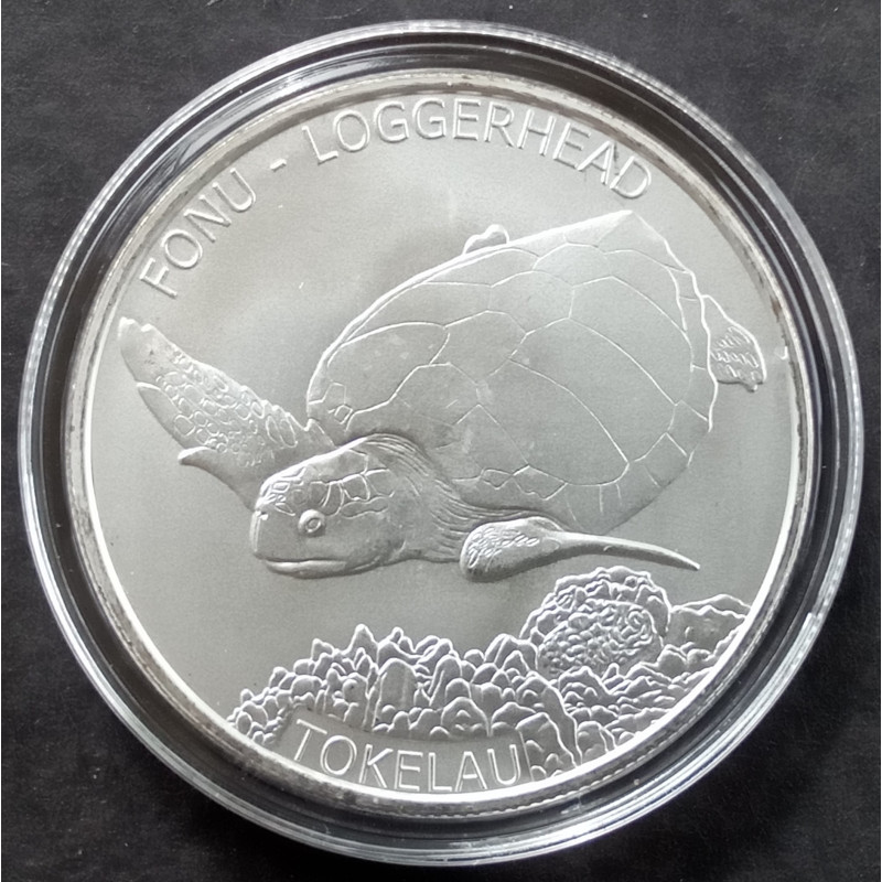 2019 1 Oz Tokelau Ocean Loggerhead Turtle Silver Bullion Coin