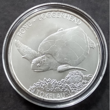 2019 1 Oz Tokelau Ocean Loggerhead Turtle Reverse