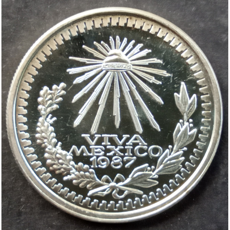 1987 1 Oz AMC Texas International Mint Viva Mexico Sun Obverse
