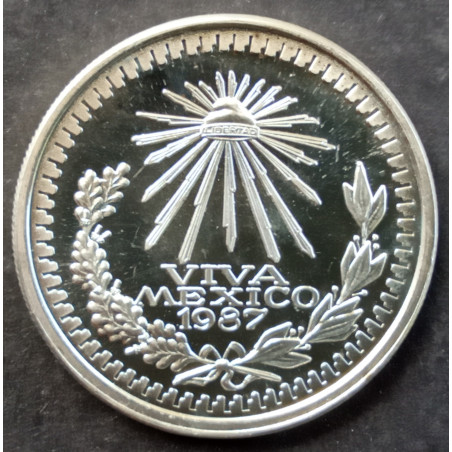 1987 1 Oz AMC Texas International Mint Viva Mexico Sun Obverse
