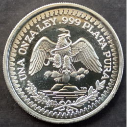 1987 1 Oz AMC Texas International Mint Viva Mexico Sun Reverse