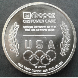 1992 1 Oz Liberty Mint Mopar Olympics Reverse