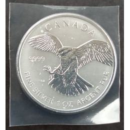 2016 1 Oz Canada Birds of Prey Peregrine Falcon REV PROOF Reverse