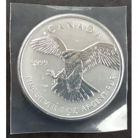 2016 1 Oz Canada Birds of Prey Peregrine Falcon REV PROOF Reverse