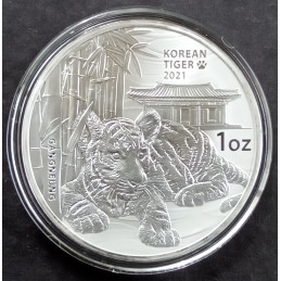 2021 1 Oz South Korea Tiger Obverse