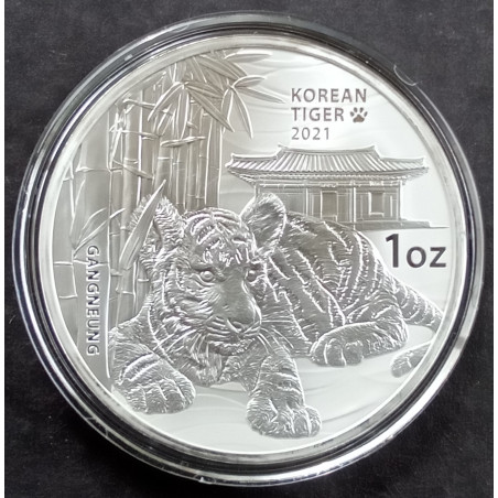 2021 1 Oz South Korea Tiger Obverse