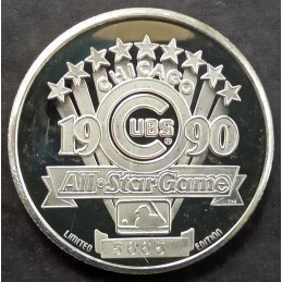 1990 1 Oz Enviromint Cubs All-Star Game Reverse