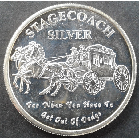 1 Oz NWTM Stagecoach Silver Obverse