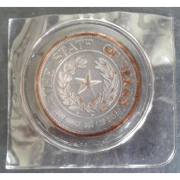 1991 1 Oz California Crown Mint Texas Silver Reverse
