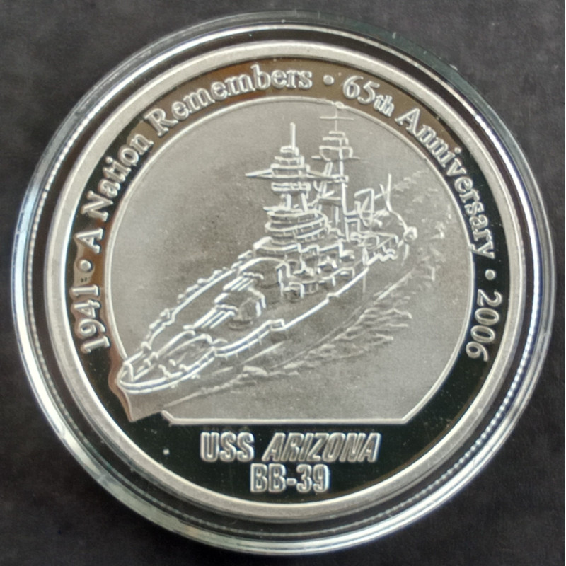 2006 1 Oz NWTM Pearl Harbor Anniversary Obverse