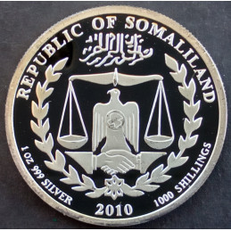 2010 1 Oz Somaliland Lunar Tiger Reverse