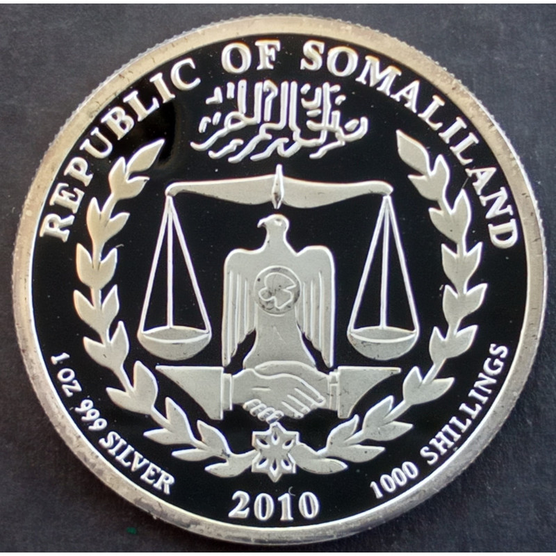 2010 1 Oz Somaliland Lunar Tiger Reverse