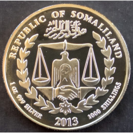 2013 1 Oz Somaliland Lunar Snake Reverse