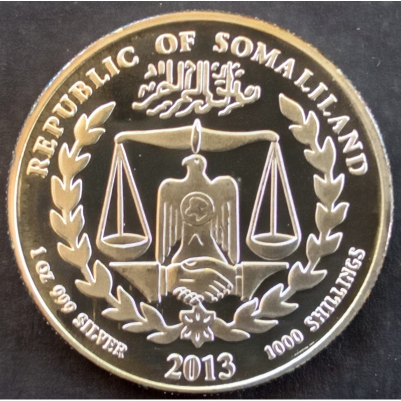2013 1 Oz Somaliland Lunar Snake Reverse