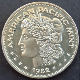 1982 1 Oz American Pacific Mint Morgan Obverse