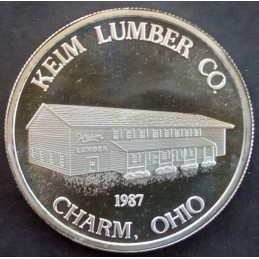 1987 1 Oz SilverTowne Keim Lumber Reverse