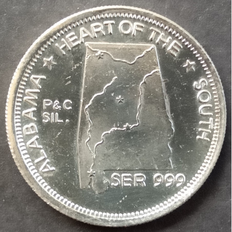 1 Oz  Alabama Statehood Morgan Reverse