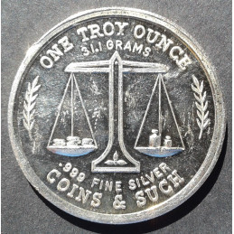 1 Oz  Coins & Such Trade Unit Reverse