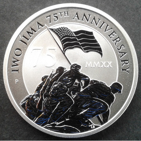 2020 1 Oz Tuvalu 75th Anniversary Iwo Jima Reverse