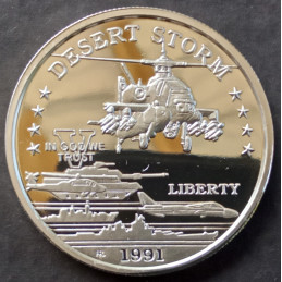 1991 1 Oz Hutt River Desert Storm Apache Obverse