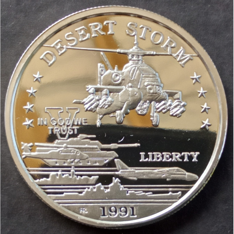 1991 1 Oz Hutt River Desert Storm Apache Obverse