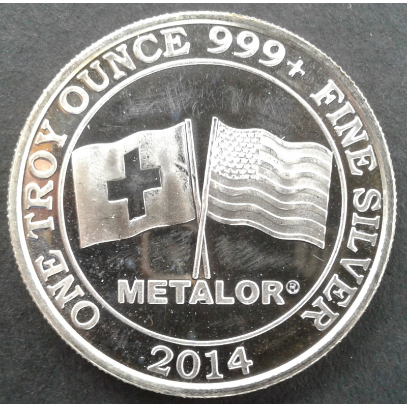 レア‼️2014年 シルバーシールド 1オンス銀製メダル 141/250 2014 1 Oz Metalor Flags Silver Round