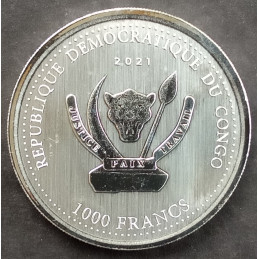 2021 1 Oz Congo DR Shoebill Stork Obverse
