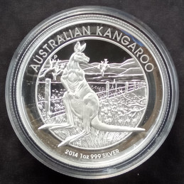 2014 1 Oz Australian Kangaroo High Relief Reverse